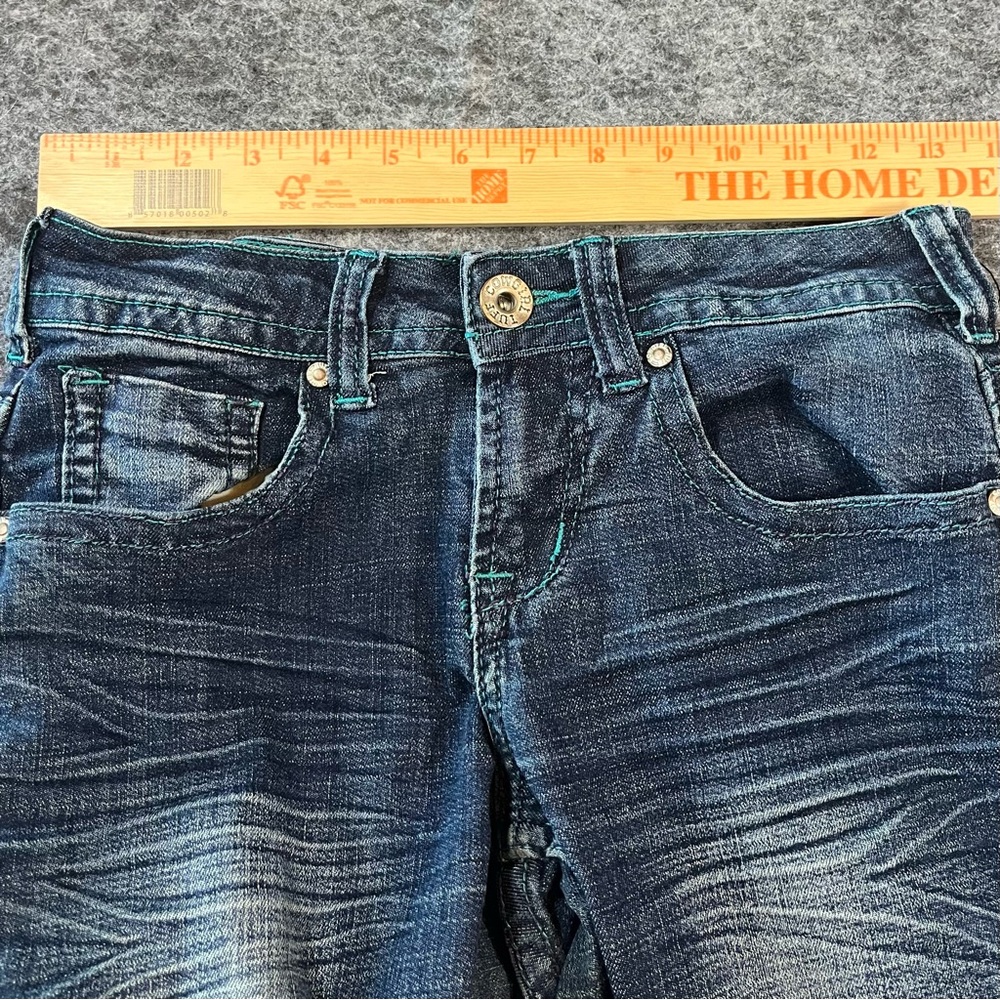 Cowgirl Tuff Co Embroidered Bootcut Jeans Size 24x35 Stretch Western Cowgirl Y2K - Picture 13 of 16